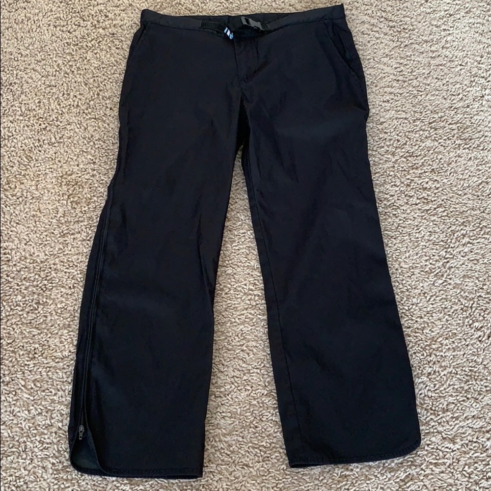 Roxy Black Full Zip Legs Belted Black Pants